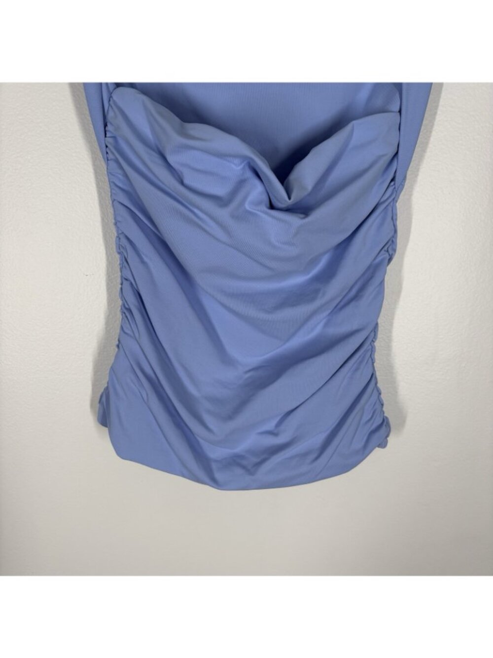 Aritzia Women S Blue Ruched Square Neck Original Contour Flourish Top NWOT - Picture 3 of 8